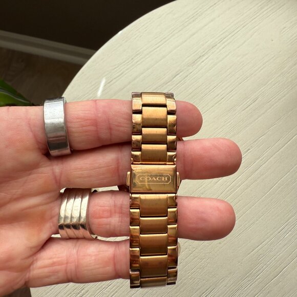 Coach Tristen Rose Gold Plated Stainless Steel Crystal Mother of Pearl Watch - Picture 13 of 14